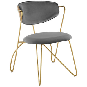 ModwayModway Prevail Gold Stainless Steel Dining and Accent Performance Velvet Chair EEI-3606 EEI-3606-GLD-GRY- BetterPatio.com