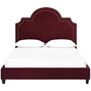 ModwayModway Primrose Queen Performance Velvet Platform Bed MOD-5812 MOD-5812-MAR- BetterPatio.com