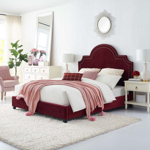 ModwayModway Primrose Queen Performance Velvet Platform Bed MOD-5812 MOD-5812-MAR- BetterPatio.com