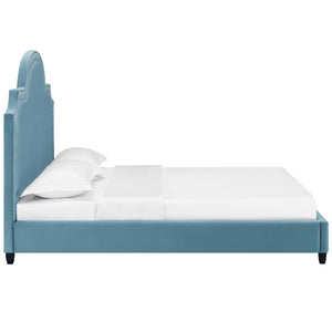 ModwayModway Primrose Queen Performance Velvet Platform Bed MOD-5812 MOD-5812-SEA- BetterPatio.com