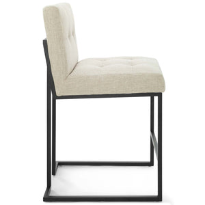 ModwayModway Privy Black Stainless Steel Upholstered Fabric Counter Stool EEI-3854 EEI-3854-BLK-BEI- BetterPatio.com