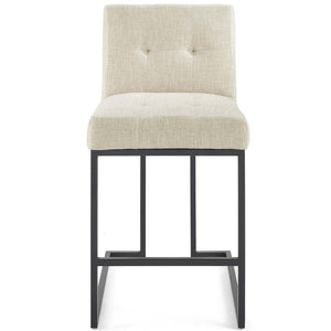 ModwayModway Privy Black Stainless Steel Upholstered Fabric Counter Stool EEI-3854 EEI-3854-BLK-BEI- BetterPatio.com