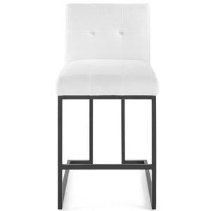 ModwayModway Privy Black Stainless Steel Upholstered Fabric Counter Stool EEI-3854 EEI-3854-BLK-WHI- BetterPatio.com