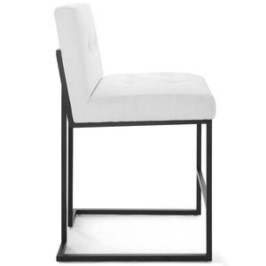 ModwayModway Privy Black Stainless Steel Upholstered Fabric Counter Stool EEI-3854 EEI-3854-BLK-WHI- BetterPatio.com