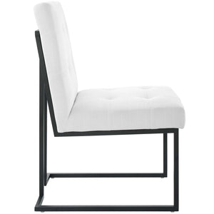 ModwayModway Privy Black Stainless Steel Upholstered Fabric Dining Chair EEI-3745 EEI-3745-BLK-WHI- BetterPatio.com