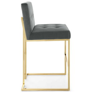 ModwayModway Privy Gold Stainless Steel Performance Velvet Bar Stool EEI-3856 EEI-3856-GLD-CHA- BetterPatio.com