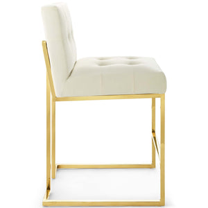 ModwayModway Privy Gold Stainless Steel Performance Velvet Counter Stool EEI-3853 EEI-3853-GLD-IVO- BetterPatio.com