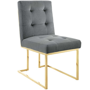 ModwayModway Privy Gold Stainless Steel Performance Velvet Dining Chair EEI-3744 EEI-3744-GLD-CHA- BetterPatio.com