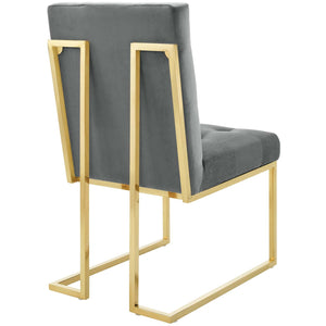 ModwayModway Privy Gold Stainless Steel Performance Velvet Dining Chair EEI-3744 EEI-3744-GLD-CHA- BetterPatio.com