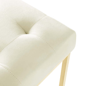 ModwayModway Privy Gold Stainless Steel Performance Velvet Dining Chair EEI-3744 EEI-3744-GLD-IVO- BetterPatio.com