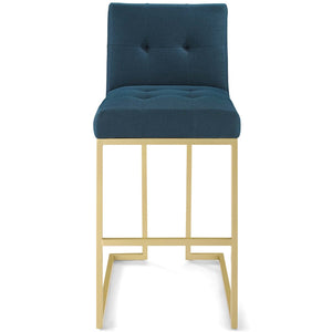 ModwayModway Privy Gold Stainless Steel Upholstered Fabric Bar Stool EEI-3855 EEI-3855-GLD-AZU- BetterPatio.com