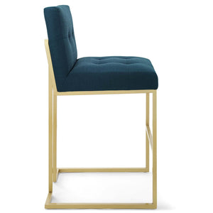 ModwayModway Privy Gold Stainless Steel Upholstered Fabric Bar Stool EEI-3855 EEI-3855-GLD-AZU- BetterPatio.com