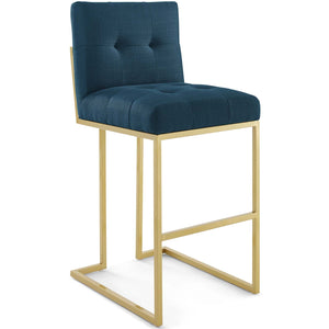 ModwayModway Privy Gold Stainless Steel Upholstered Fabric Bar Stool EEI-3855 EEI-3855-GLD-AZU- BetterPatio.com