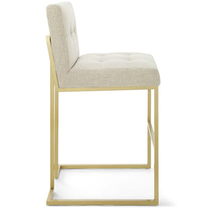 ModwayModway Privy Gold Stainless Steel Upholstered Fabric Bar Stool EEI-3855 EEI-3855-GLD-BEI- BetterPatio.com