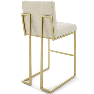 ModwayModway Privy Gold Stainless Steel Upholstered Fabric Bar Stool EEI-3855 EEI-3855-GLD-BEI- BetterPatio.com