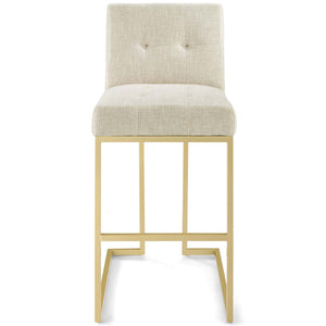 ModwayModway Privy Gold Stainless Steel Upholstered Fabric Bar Stool EEI-3855 EEI-3855-GLD-BEI- BetterPatio.com