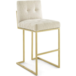 ModwayModway Privy Gold Stainless Steel Upholstered Fabric Bar Stool EEI-3855 EEI-3855-GLD-BEI- BetterPatio.com