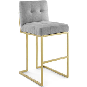 ModwayModway Privy Gold Stainless Steel Upholstered Fabric Bar Stool EEI-3855 EEI-3855-GLD-LGR- BetterPatio.com