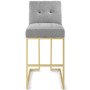 ModwayModway Privy Gold Stainless Steel Upholstered Fabric Bar Stool EEI-3855 EEI-3855-GLD-LGR- BetterPatio.com