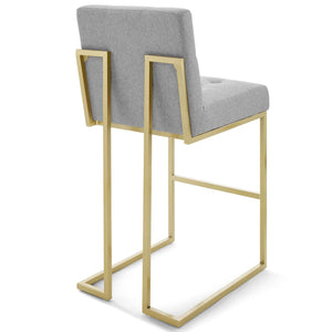 ModwayModway Privy Gold Stainless Steel Upholstered Fabric Bar Stool EEI-3855 EEI-3855-GLD-LGR- BetterPatio.com