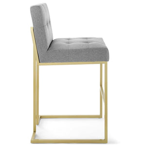 ModwayModway Privy Gold Stainless Steel Upholstered Fabric Bar Stool EEI-3855 EEI-3855-GLD-LGR- BetterPatio.com