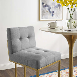 ModwayModway Privy Gold Stainless Steel Upholstered Fabric Bar Stool EEI-3855 EEI-3855-GLD-LGR- BetterPatio.com