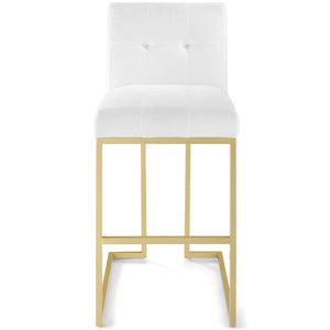 ModwayModway Privy Gold Stainless Steel Upholstered Fabric Bar Stool EEI-3855 EEI-3855-GLD-WHI- BetterPatio.com