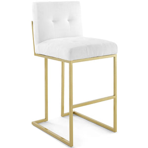 ModwayModway Privy Gold Stainless Steel Upholstered Fabric Bar Stool EEI-3855 EEI-3855-GLD-WHI- BetterPatio.com