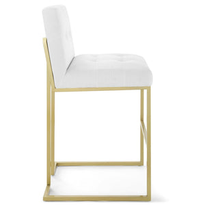 ModwayModway Privy Gold Stainless Steel Upholstered Fabric Bar Stool EEI-3855 EEI-3855-GLD-WHI- BetterPatio.com