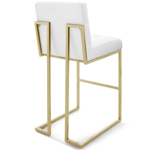 ModwayModway Privy Gold Stainless Steel Upholstered Fabric Bar Stool EEI-3855 EEI-3855-GLD-WHI- BetterPatio.com