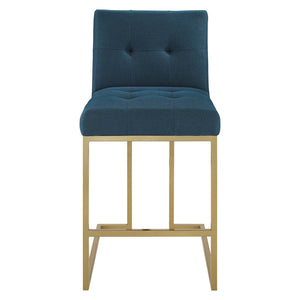 ModwayModway Privy Gold Stainless Steel Upholstered Fabric Counter Stool EEI-3852 EEI-3852-GLD-AZU- BetterPatio.com