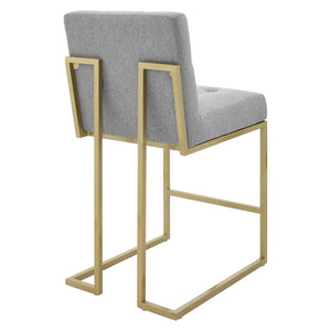 ModwayModway Privy Gold Stainless Steel Upholstered Fabric Counter Stool EEI-3852 EEI-3852-GLD-LGR- BetterPatio.com