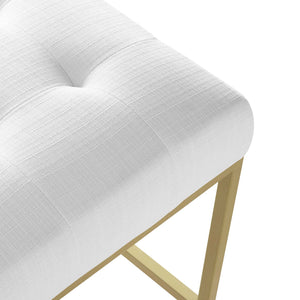 ModwayModway Privy Gold Stainless Steel Upholstered Fabric Counter Stool EEI-3852 EEI-3852-GLD-WHI- BetterPatio.com