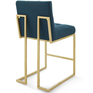 ModwayModway Privy Gold Stainless Steel Upholstered Fabric Counter Stool Set of 2 EEI-4154 EEI-4154-GLD-AZU- BetterPatio.com