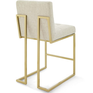 ModwayModway Privy Gold Stainless Steel Upholstered Fabric Counter Stool Set of 2 EEI-4154 EEI-4154-GLD-BEI- BetterPatio.com