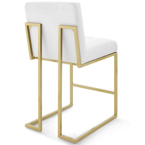 ModwayModway Privy Gold Stainless Steel Upholstered Fabric Counter Stool Set of 2 EEI-4154 EEI-4154-GLD-WHI- BetterPatio.com