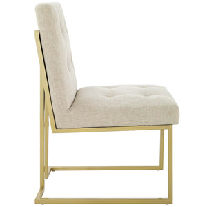 ModwayModway Privy Gold Stainless Steel Upholstered Fabric Dining Accent Chair EEI-3743 EEI-3743-GLD-BEI- BetterPatio.com