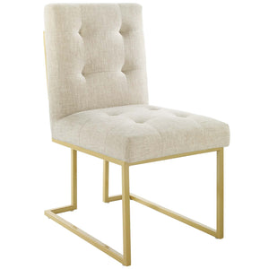 ModwayModway Privy Gold Stainless Steel Upholstered Fabric Dining Accent Chair Set of 2 EEI-4151 EEI-4151-GLD-BEI- BetterPatio.com