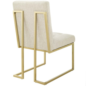ModwayModway Privy Gold Stainless Steel Upholstered Fabric Dining Accent Chair Set of 2 EEI-4151 EEI-4151-GLD-BEI- BetterPatio.com