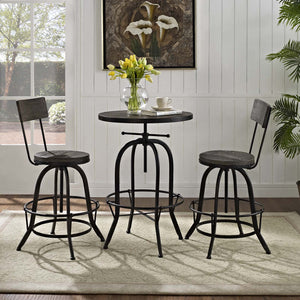 ModwayModway Procure Bar Stool Set of 2 EEI-1605 EEI-1605-BLK-SET- BetterPatio.com