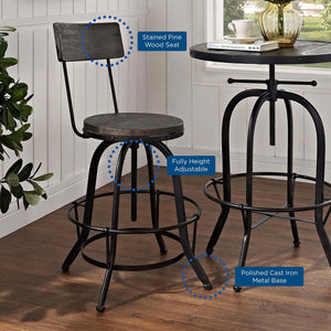 ModwayModway Procure Bar Stool Set of 2 EEI-1605 EEI-1605-BLK-SET- BetterPatio.com