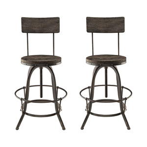 ModwayModway Procure Bar Stool Set of 2 EEI-1605 EEI-1605-BLK-SET- BetterPatio.com