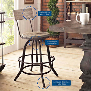 ModwayModway Procure Bar Stool Set of 2 EEI-1605 EEI-1605-BRN-SET- BetterPatio.com