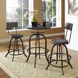 ModwayModway Procure Bar Stool Set of 2 EEI-1605 EEI-1605-BRN-SET- BetterPatio.com