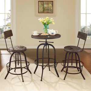 ModwayModway Procure Bar Stool Set of 2 EEI-1605 EEI-1605-BRN-SET- BetterPatio.com