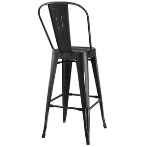 ModwayModway Promenade Bar Side Stool Metal Set of 4 EEI-3898 EEI-3898-BLK- BetterPatio.com