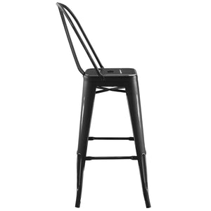 ModwayModway Promenade Bar Side Stool Metal Set of 4 EEI-3898 EEI-3898-BLK- BetterPatio.com