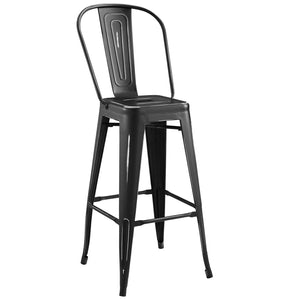 ModwayModway Promenade Bar Side Stool Metal Set of 4 EEI-3898 EEI-3898-BLK- BetterPatio.com