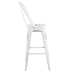 ModwayModway Promenade Bar Side Stool Metal Set of 4 EEI-3898 EEI-3898-WHI- BetterPatio.com