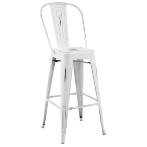 ModwayModway Promenade Bar Side Stool Metal Set of 4 EEI-3898 EEI-3898-WHI- BetterPatio.com